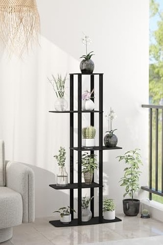 Gardenya Dekoratif Çiçeklik Raf 60x25x120 Cm / Mdf Gövde, Pvc Kenar, Kolay Kurulum, Demonte Gönderim / Messer Ma Diğer