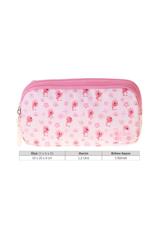 Calacilo Kız Çocuk İlkokul Kalem Çantası - Ayıcık Baskılı Pembe Renk Tiny - C4064