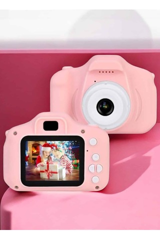 Çocuklar İçin Pembe 1080p Hd 8 Mp Usb Şarjlı Mini Kamera 2.0 İnç Tft Ekranlı