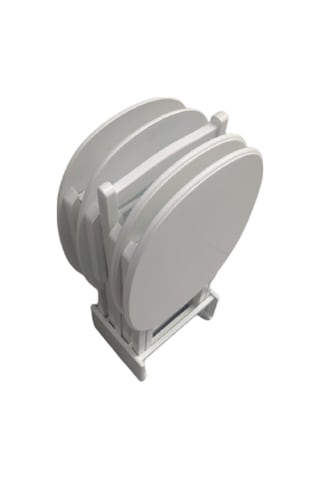 Zigon Sehpa Oval Çanta Kayın Model Torna Iskelet Parlak Beyaz Lak (482204688)