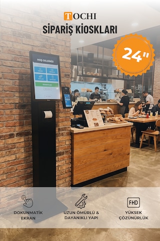 27 İnç Fhd Dokunmatik Ayaklı Self Servis Ödeme Ve Sipariş Kiosku Android 11