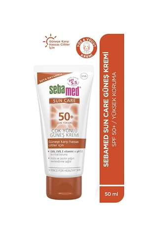 Sebamed Sun Care Spf 50+ Uva / Uvb Filtresi Ve E Vitamini Üçlü Yüksek Koruma Çok Yönlü Güneş Kremi 50 Ml