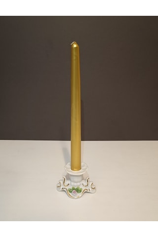 İkili Yaldızlı Şamdan Mum 2x25cm Altın