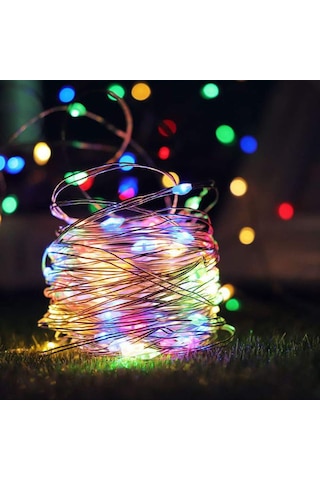 10 Metre Renkli Pilli Led Işık 10 Metre Renkli Led Işık Noel Ağacı Işığı Pilli Yılbaşı Ağacı Işığı Renkli