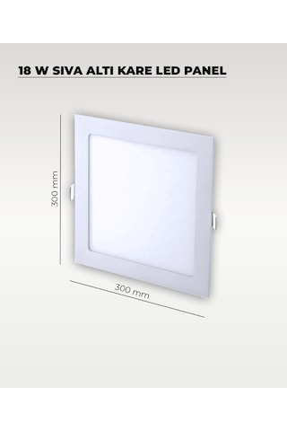 18w Sıva Altı Kare Slim Led Panel Beyaz Işık Beyaz