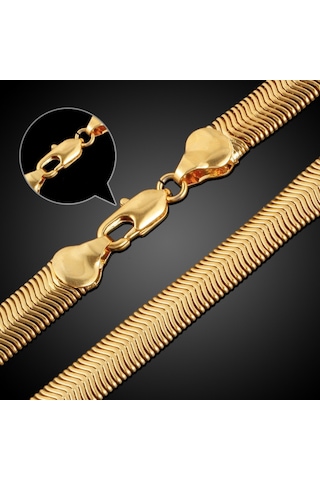 Ehediye Chavin 7 Mm. Snake Yılan Örme Kadın Zincir Kolye Bileklik Eg94 Altın
