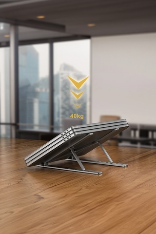 Thentech Alüminyum Malzeme Katlanabilir Sağlam Laptop Dizüstü Bilgisayar Tablet Standı Izgaralı Ayarlanabilir