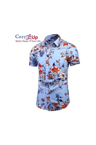 Cozy Up Floral Gömlek Erkek Kısa Kollu Pamuklu Plaj Giyim Günlük Düğmeli Gömlekler Sarı