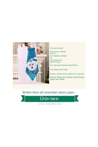 Novahub Yeni Yaratıcı Payetli Parlayan Parlayan Noel Modeli Kravat Dekorasyon Ayı Ayı Lz