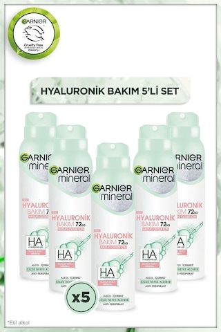 Mineral Hyaluronik Bakım Sprey Deodorant 5'li Set