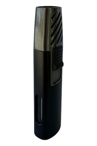 Premiumquality Siyah-gunmetal Tek Torch Pürmüz Metal Puro Çakmağı - Tr8582