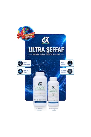 Erkon Kimya Ultra Şeffaf Hızlı Hobby Epoksi 1.5 Kg