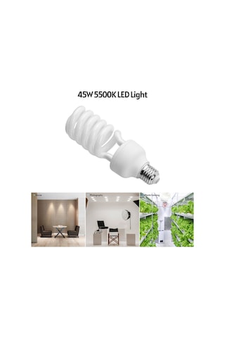 D10242-220v Spiral Floresan Ampul 45w 5500k Gün Işığı E27 Soket Beyaz