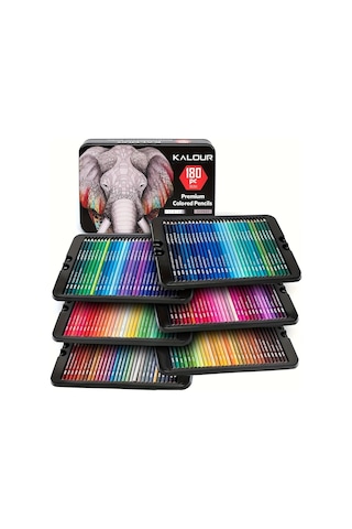 180 Renkli Profesyonel Sulu Boya Kalem Seti, Suluboya Kalemleri, Hediye Kalem Seti, Yüksek Pigment