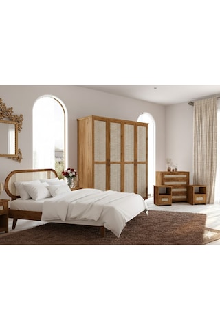 Renazzo Padova Hazeranlı Masif Ahşap Yatak Odası Takımı 2 Ceviz 100x200
