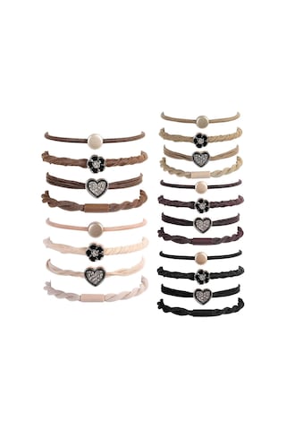 20 Adet Boho Saç Bandı Bileziği, Kadınlar Ve Kızlar İçin At Kuyruğu Tutucu Saç Bantları Çok Renkli