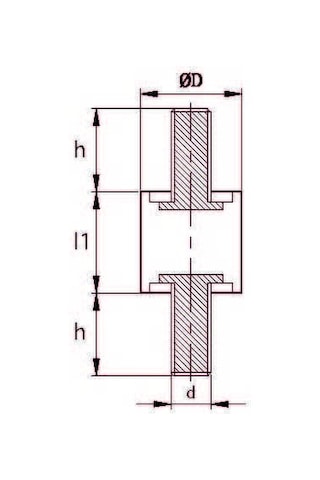 Tccp 4030 08 Çift Taraf Civatalı Titreşim Takozu Çap:40