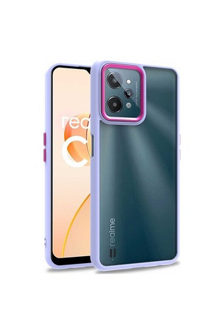 Zore Realme C31 Kılıf Msra Flora Kapak - Siyah Siyah