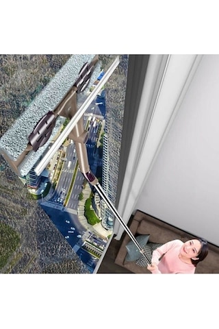 Bükülür Paletli Oynar Başlıklı Camsil Çekçek Cam Silme Aparatı Gri