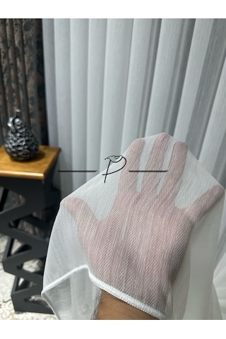 Tül Perde Simli Balık Sırtı Desen Ultra Dökümlü Etek Kurşun Sarımlı Çok Renkli