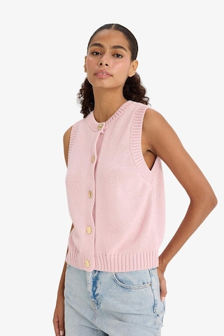 Defacto Relax Fit Düğmeli Triko Süveter F7162ax25hspn189 Pembe