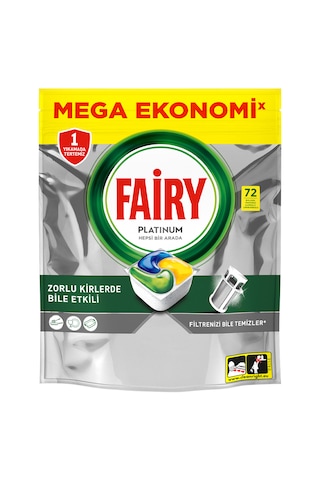 Fairy Platinum Limon Kokulu Bulaşık Makinesi Deterjanı 72 Tablet