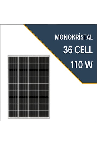 110w Monokristal Güneş Paneli