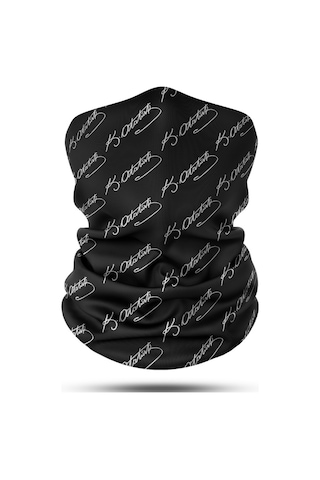 Dair Atatürk İmza Desenli Boyunluk Bandana Outdoor Balaklava Yüz Maskesi Kafa Bandı