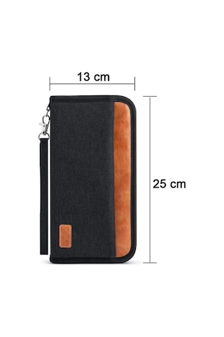 Maiyame Seyahat Cüzdanı Rfıd Koruma Özelliğiyle Doküman Düzenleyici, Aile Pasaport Çantası Siyah/gri Oxford Kumaş Diğer