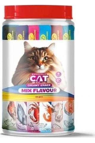 Eurogold Cat Karışık 6 Çeşit Sıvı Kedi Ödülü 30 x 15 G