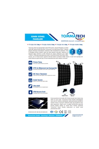 Tommatech Esnek Güneş Paneli Tt-flex-170 170wp