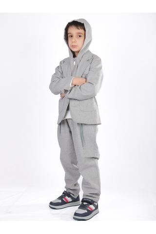 Xo Kids Erkek Çocuk 3lü Alt Üst Takım 6-9 Yaş 13216 Gri