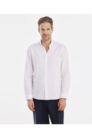 Yargıcı Regular Fit Oxford Gömlek 25yegm6002x 037 Ekru
