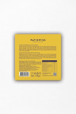 Patiswiss Guilty Patlayan Şekerli Sütlü Tablet Çikolata 100 G
