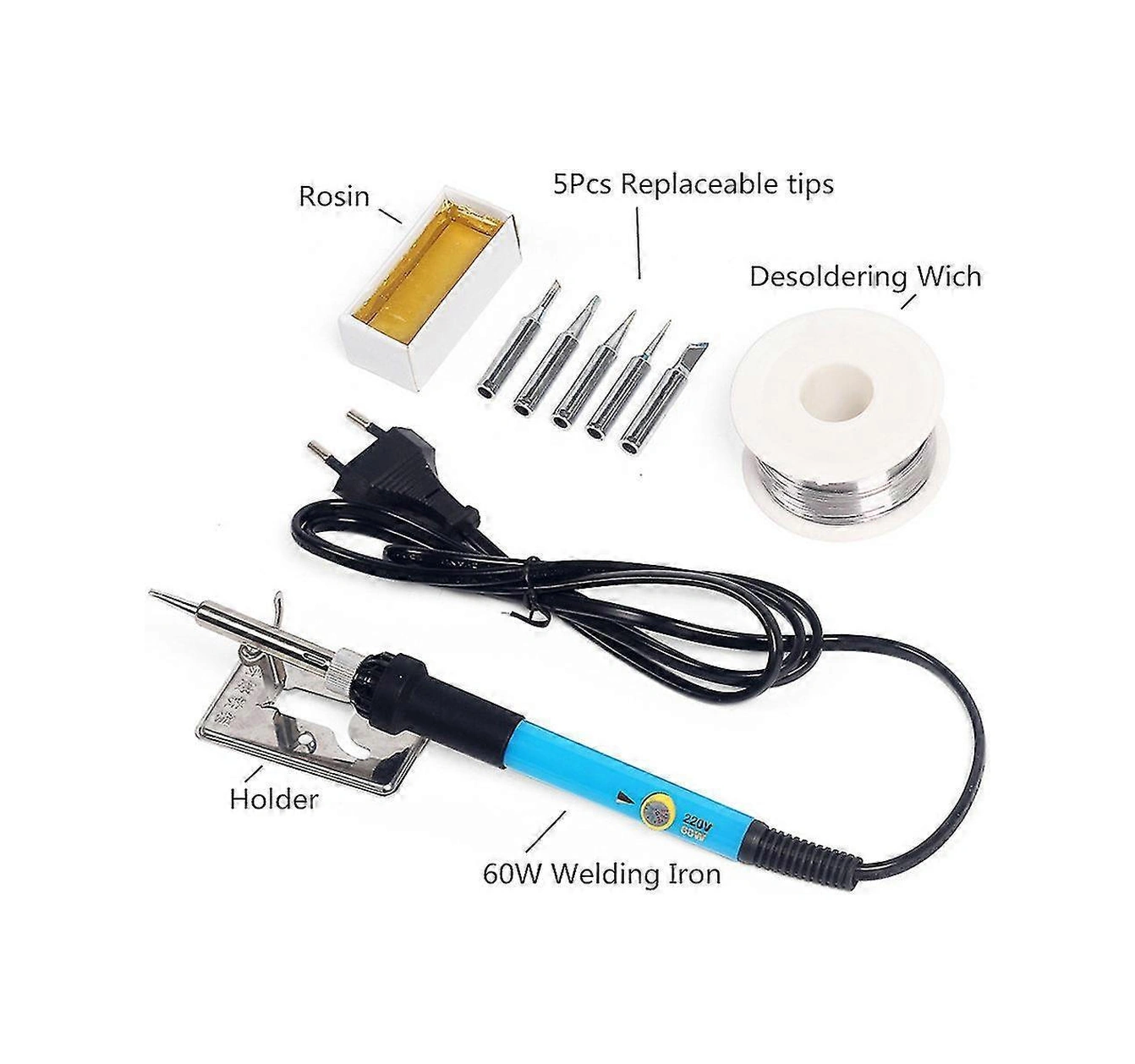 Yuntech01 60w 220v Avrupa Şarjlı Sıcaklık Ayarlanabilir Kaynak Demiri Seti - Tam Dijital Tamir Ve Dıy Aleti Takımı