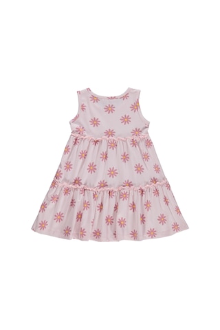 Civil Girls Papatya Desenli 2-5 Yaş Elbise - Pudra