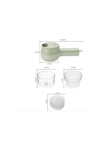 Ximistore9 Kablosuz Elektrikli Sarımsak Dilimleyici - Hızlı Sebze Kesme, Bebağe Yemek Hazırlama, 800mah Pil, El Tutan Tasarım Yeşil