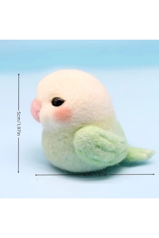 Hightower Mavi Tüylü Papağan İğneleme Keçe Seti - Yeni Başlayanlar İçin Qr Kodlu El Yapımı Oyuncak Mavi