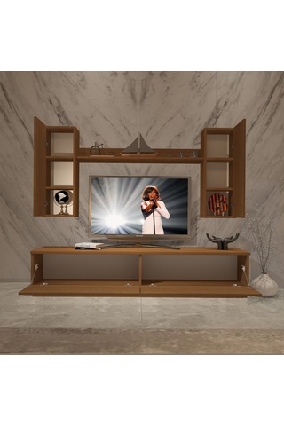 Decoraktiv Eko 5db Mdf Std Tv Ünitesi Tv Sehpası Ceviz