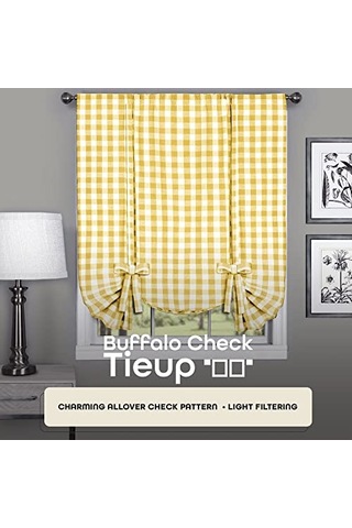 Home Furnishings Buffalo Perde Tutucu, Kareli, 42 X 63 Cm, Sarı Genel