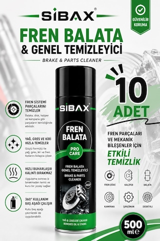 Sibax SB1000 Fren Balata ve Genel Temizleyici Sprey 500 ml (10 ADET)