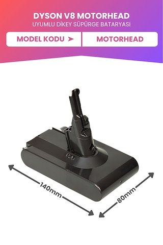 Dyson V8 Uyumlu Motorhead Batarya 21.6 V 4000mah