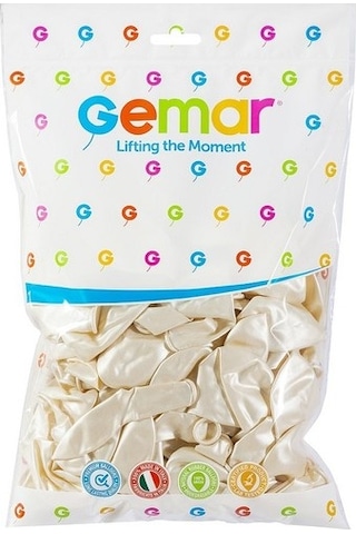 Gemar Metalik Balon 100'Lü Paket Beyaz