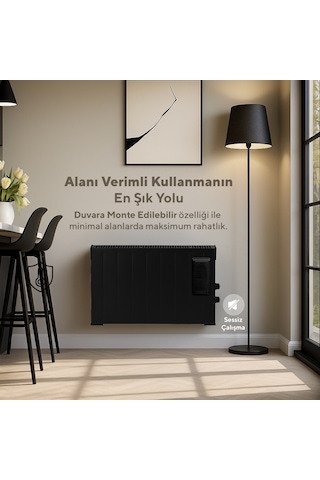 Kumtel Siyah Fanlı Konvektör Isıtıcı 2500w Hc-2952