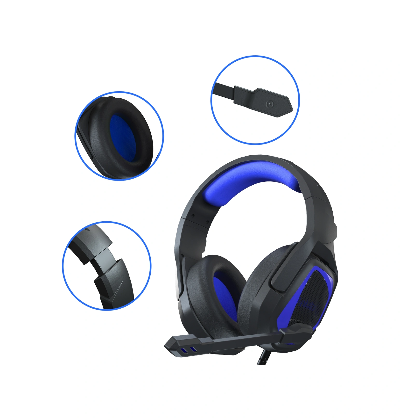 Sones Sades Mh602 3,5 Mm Fişli Kablolu E-spor Oyun Kulaklığı, Geri Çekilebilir Mikrofon, Kablo Uzunluğu: 2,2 M