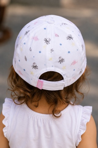 Kitti 1-3 Yaş 50cm Kız Bebek Çocuk Yazlık Desenli Ayarlanabilir Şapka Kep Y2310003 Beyaz