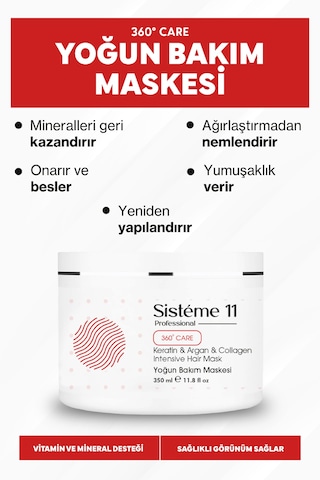 Sistéme 11 Yıpranmış Saçlar Için Intensive Repair Yoğun Bakım Maskesi 350 Ml