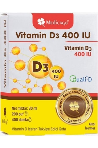Medicago Vitamin D3 400IU İçeren Takviye Edici Gıda 30 ML