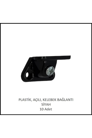 Plastik, Açılı, Kelebek Bağlantı 40 Mm, Siyah 10 Adet