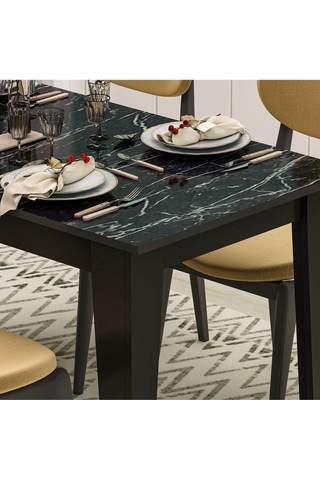 Şimal Yemek Masası 120x72 Siyah - Royal Mermer